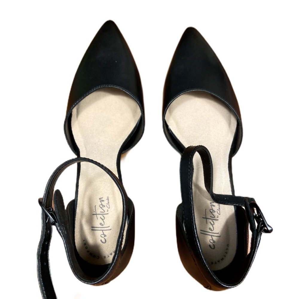 Clarks Linvale Edyth Pump Black Leather NEW IN BOX - Picture 2 of 4